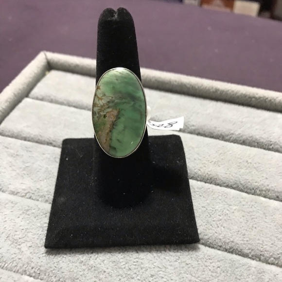 New Sterling Silver Large Oval Australian Variscite Ring Size 8 Gemstone Greens - Picture 15 of 16
